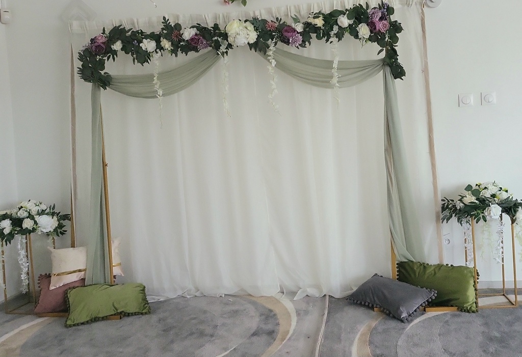[ARCHE-DECORE] ARCHE DE MARIAGE DECOREE 2M*2M AVEC ARCHE 3X3 VOILEE