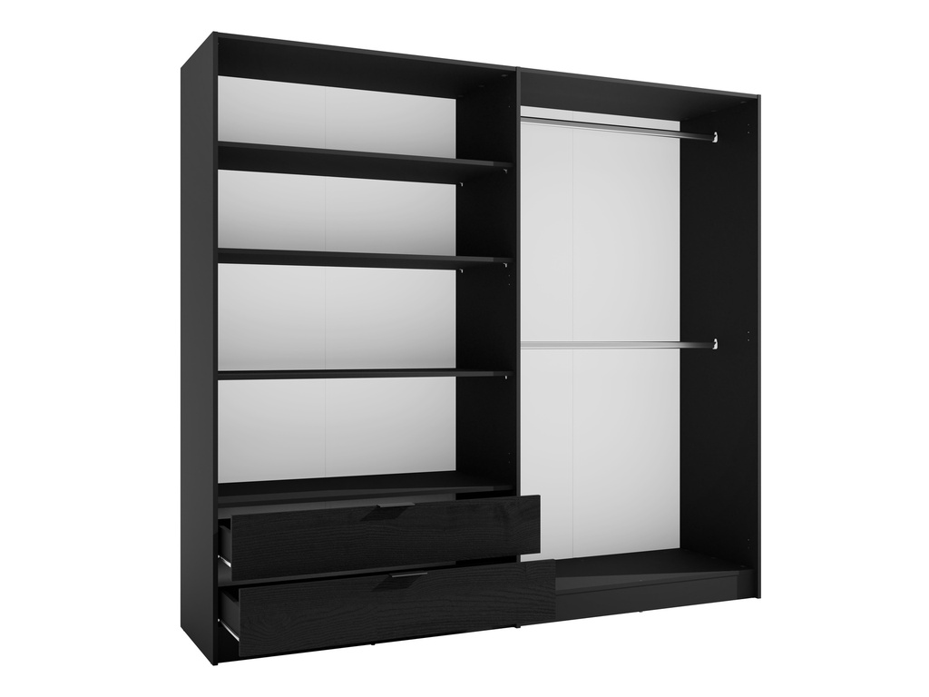 [ARM-ULM] ARMOIRE ULM 4P+2T  ARTISAN/GRAFIT 220X203X54 