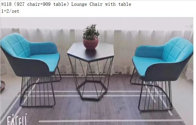[TABLE-927/909] Table 909 avec 2 fauteuil  927  1+2 REF  1174  118