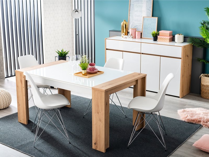 [TABLE-MOLISETABLE] TABLE MOLISE 155*90  11008226  BLANC