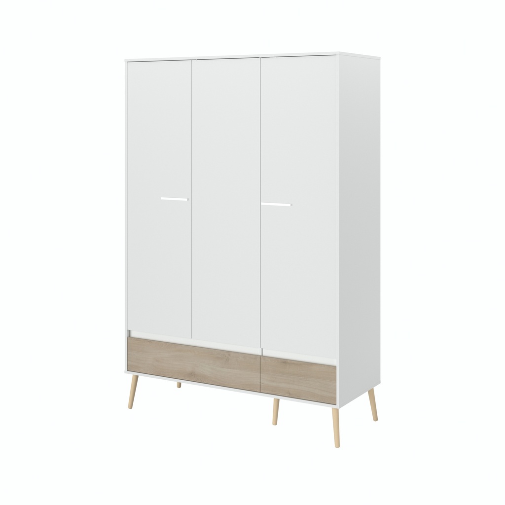 [ARMOIRE-3500AR3P] ARMOIRE  3P AALBORG  CHENE BLANC